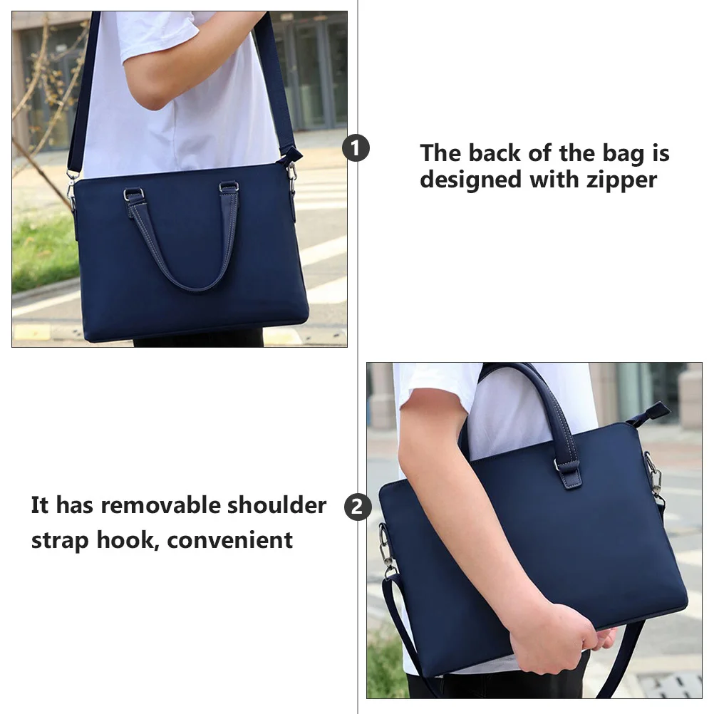 

1Pcs Waterproof Oxford Business Bag Man Soft Thick Comfortable Laptop Briefcase Large Capacity Shoulder Bag Blue