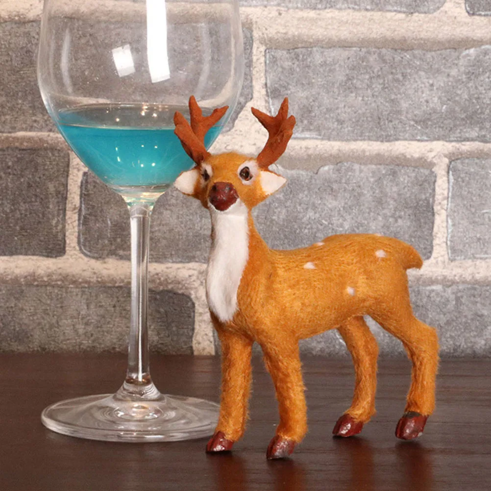 

Simulation Deer Christmas Decor Small Artificial Deer for Desktop Window Layout Xmas Ornament Holiday Home Decorations
