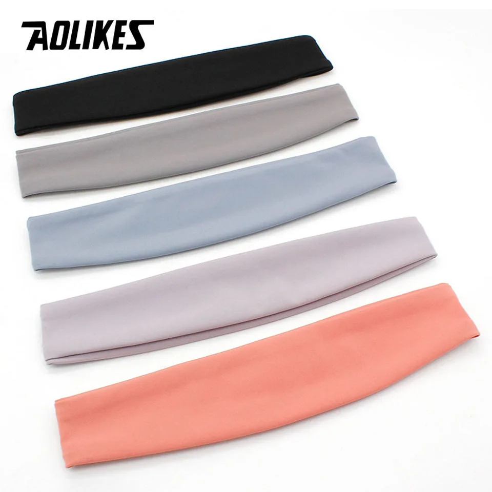 AOLIKES Gym Running Sweatband Sports Headbands Elastic Sweat Head Band Fitness Absorbent Cycling Jog Tennis Yoga Hair Bandage