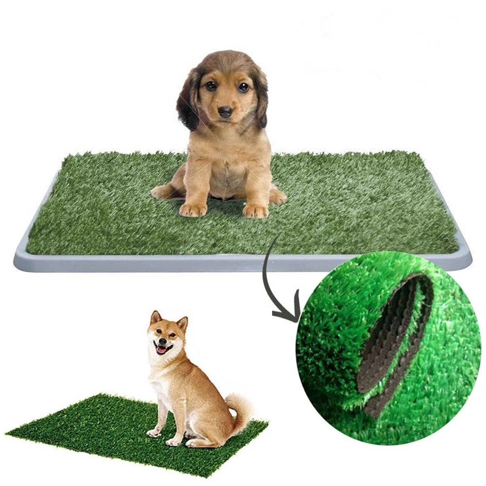 Pet Dog Puppy Cat Artificial Grass Toilet Mat Indoor Potty Trainer Grass Turf Pad Home Garden Pet Supplies Dog Accessories