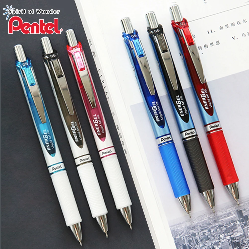 

1 шт., японская гелевая ручка Pentel Energel BLN75, гладкая быстросохнущая игла, наконечник 0,5 мм, черный, красный, синий, школьные канцелярские принадлежности