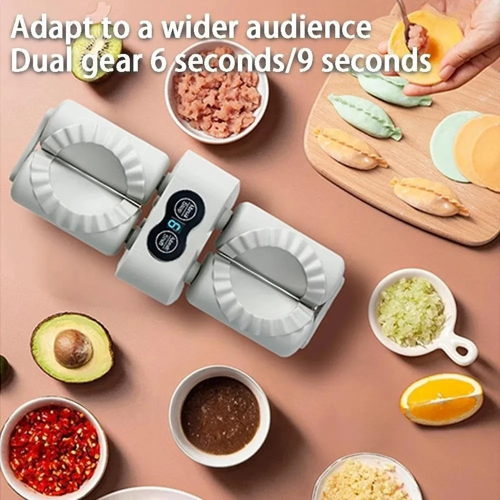 

Electric Automatic Dumpling Maker DIY 2in1 Dumpling Mould Machine Time-Saving Rechargeable Double Head Dumpling Mould