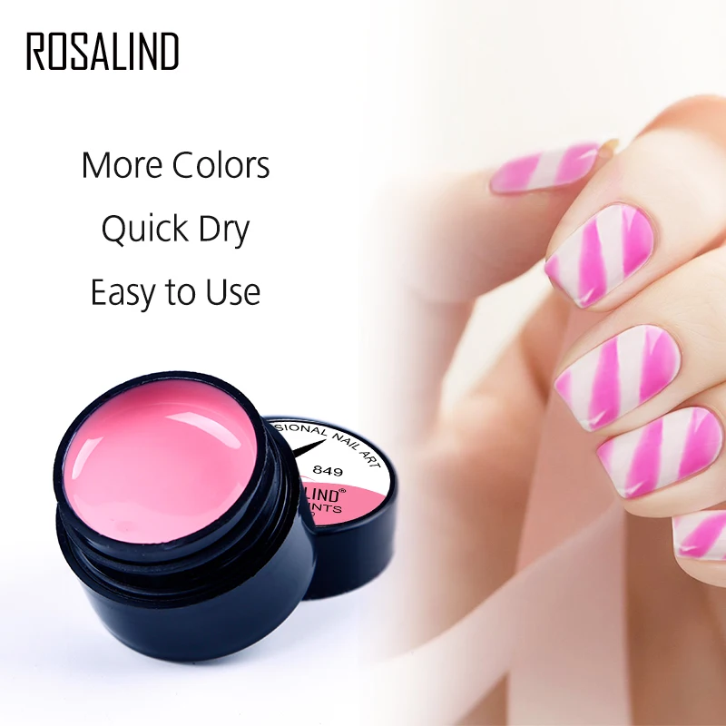 ROSALIND 5ML Nail Gel Painting Jar Gel Polish Varnishes Semi Permanent Soak Off Nail Art Design Painting Polishes Can Liquid