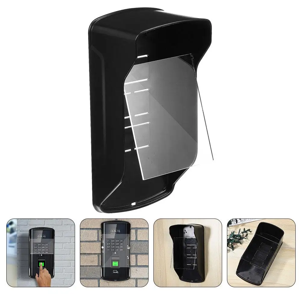 غطاء مطر لجرس الباب، واقي بلاستيكي متين، إطار مقاوم للطقس، مضاد لأشعة الشمس والثلج، غطاء جرس الباب، لوحة صديقة للكاميرا