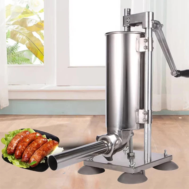 Household sausage stuffer vertical stainless steel sausage stuffer commercial hand crank sausage machine