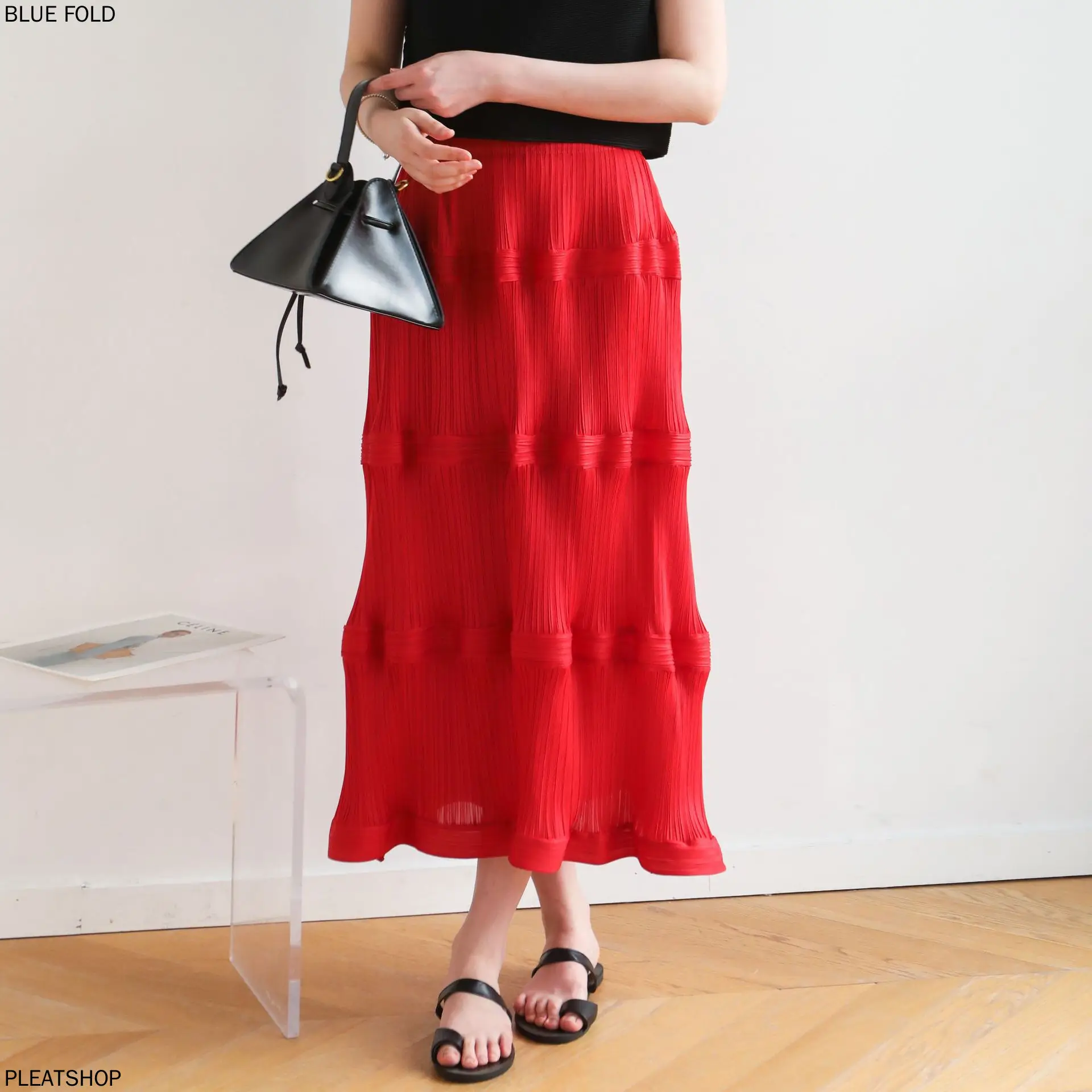 Summer Miyake High-end Pleated Casual Versatile Slim Skirt Cake Skirt PLEATS Faldas Ropa De Mujer Elastic Waist Women