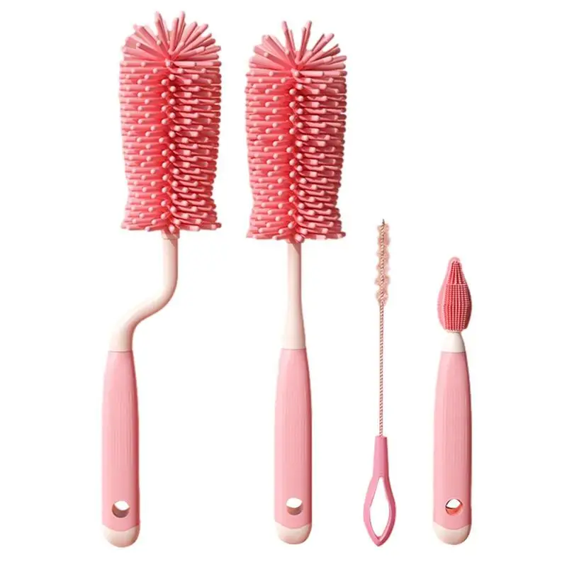 4Pcs Bottle Brushes Sponge Cleaning Brush Tools Brush Random Color Baby Bottle Brushes Cleaner Baby Bottles Cleaning