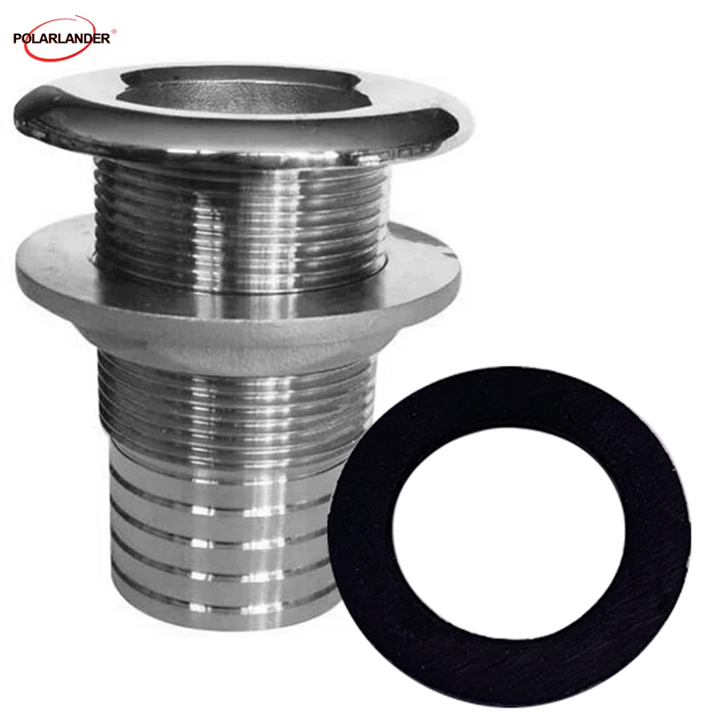

Stainless Steel 2 Inch Boat Through Hull Exhaust Fitting Marine Drain Connector For Yacht Canoe Kayak