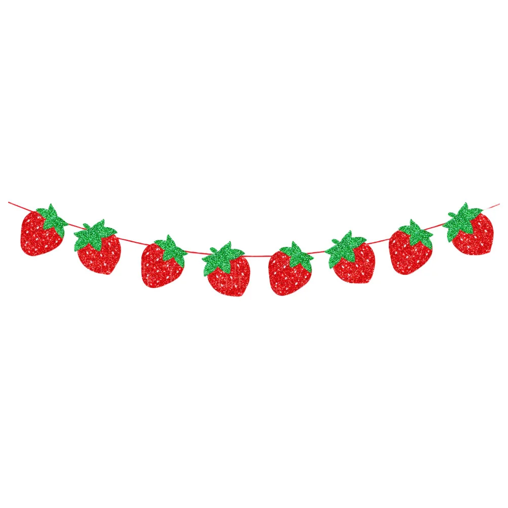 Strawberry Pull Flag Party Supplies Decoration The Banner Birthday Decorations Red