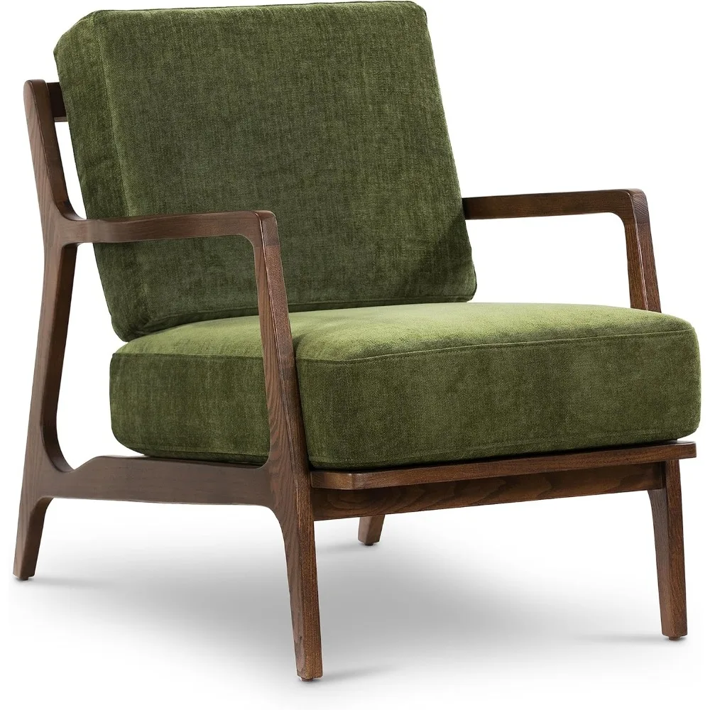 

POLY & BARK Verity Lounge Chair, Distressed Green Velvet