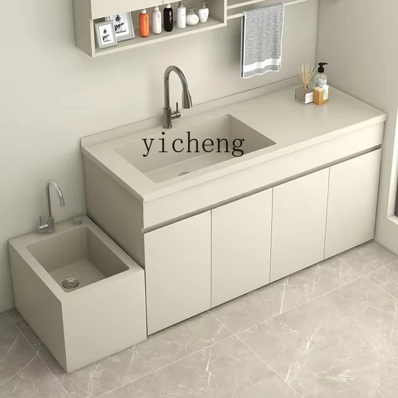 YS-9  Baked Porcelain Stainless Steel Balcony Wash Wardrobe Honeycomb Aluminum Integrated Waterproof Face Washing Wash Basin