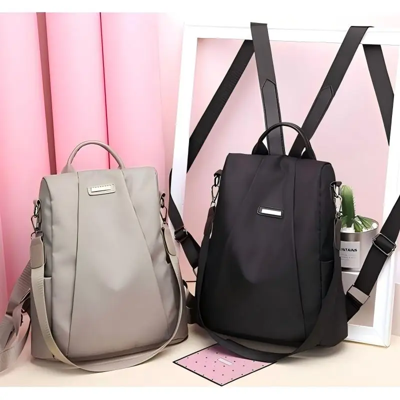 Homefish New Women's Multifunction Backpack Casual Solid Color School Bag For Girls Fashion Detachable Strap Travel Shoulder Bag