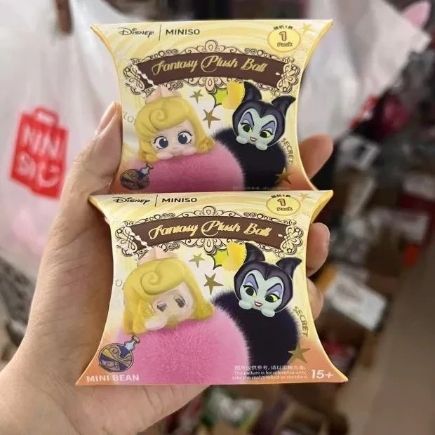 Miniso  Pendant Blind Box Princess And Villain Dreamy Velvet Ball Anime Peripheral Trendy Play Gift Ornament Customized