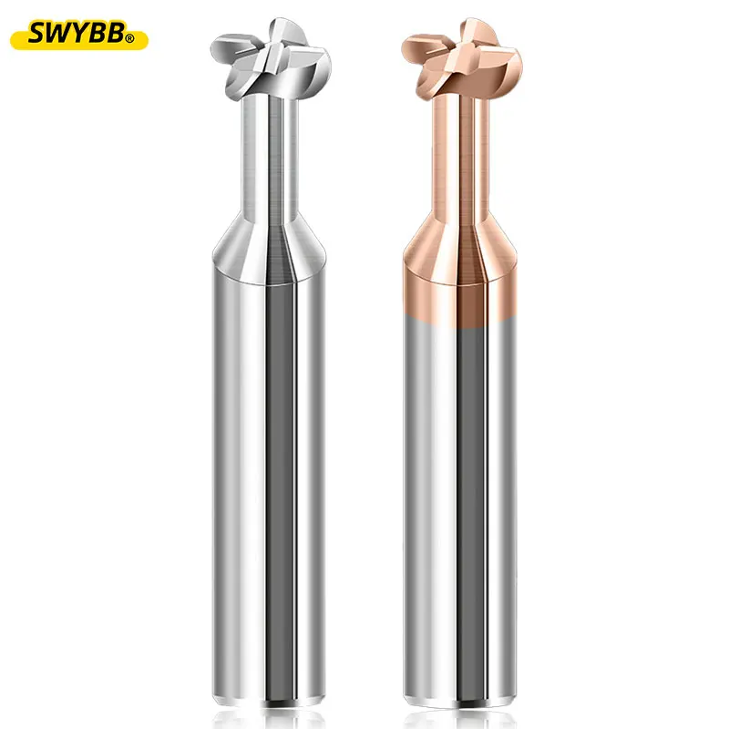 SWYBB Radius Corner T Slot End Mill CNC Carbide Cutter Concave Arc Machining Steel Aluminum Tool 6mm R0.5 R1 R1.5