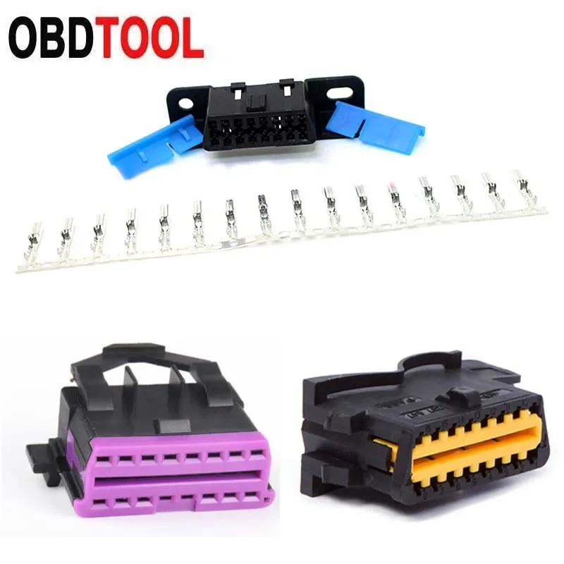 16 Hole Assembly Plug Automotive J1962 OBD 16 Pin Female Socket Auto Diagnostic Plug Wiring Harness Connector for VW Audi Volvo