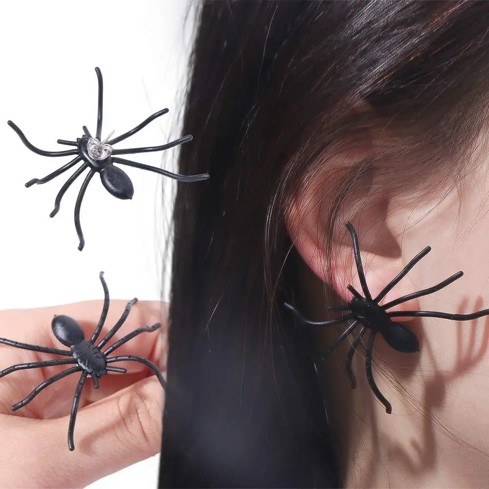 Piercing Hiphop Spider Earrings Punk Metal Stud Earrings Faux Horrible Spider Ear Stud Earrings Cosplay