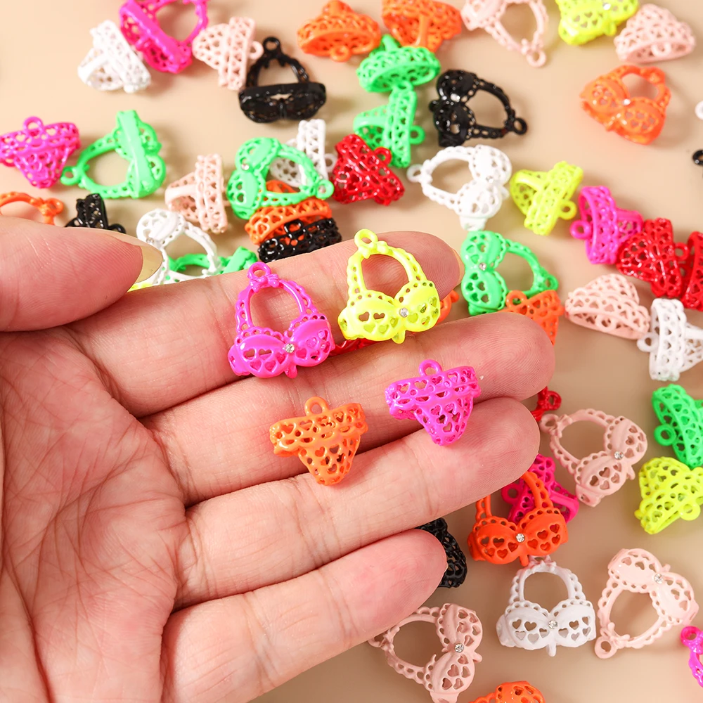 Leslie 5 Stück Niedliche Mini Kawaii Sexy Bikini Unterhosen Anhänger für DIY Ohrringe Halsketten Sommer Strand Schmuckherstellung Zubehör – Detail 3