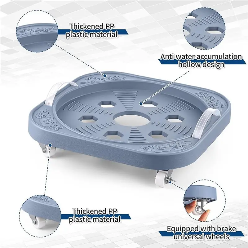 Movable Propane Cylinder Base Gas Tank Tray With Wheels 5 Lb 10 Lb Capacity 11.8 Inch Gas Tray Holder