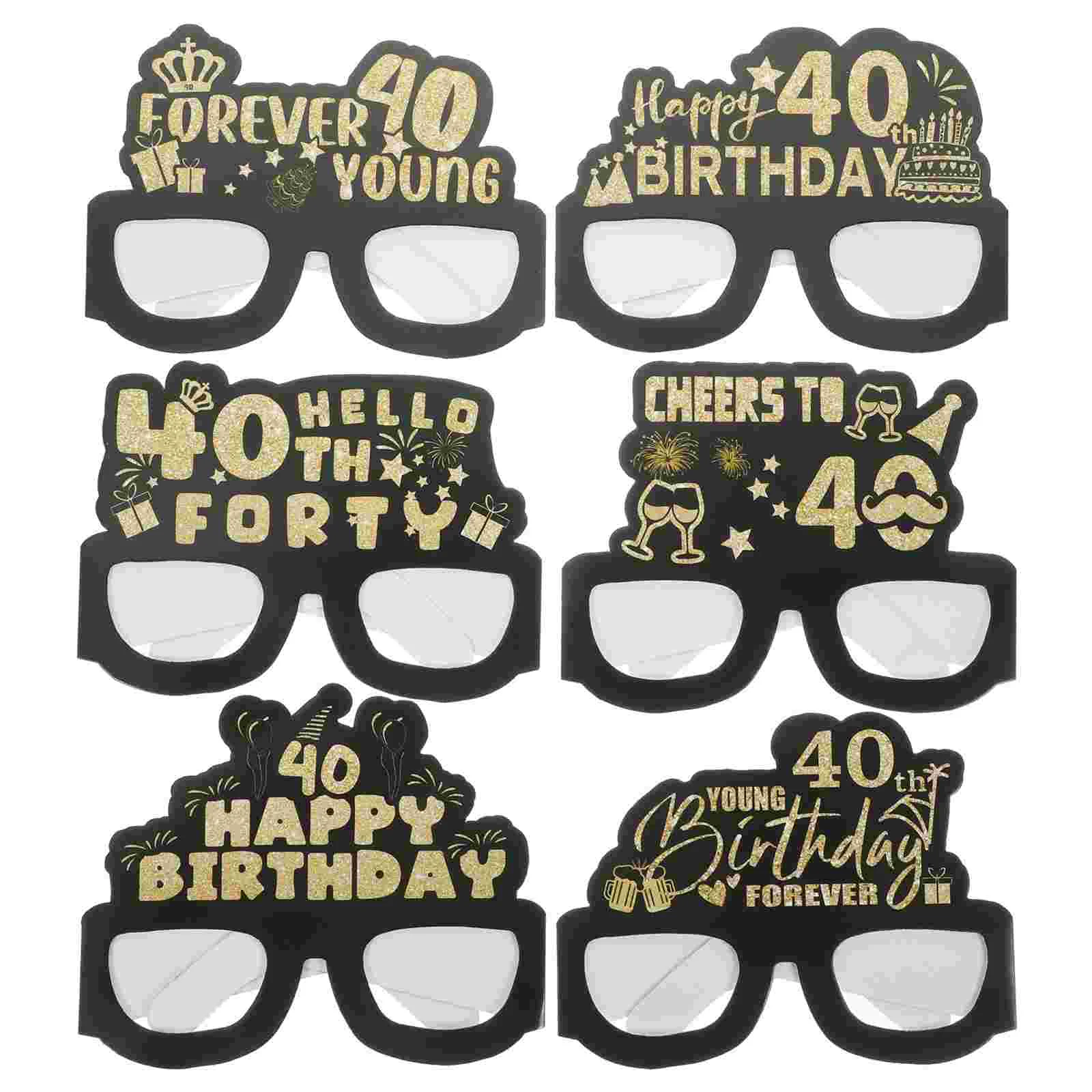 12 Pcs Glasses Frames For Birthday 40th Party Paper Supplies Decorations Sunglasses Bulk