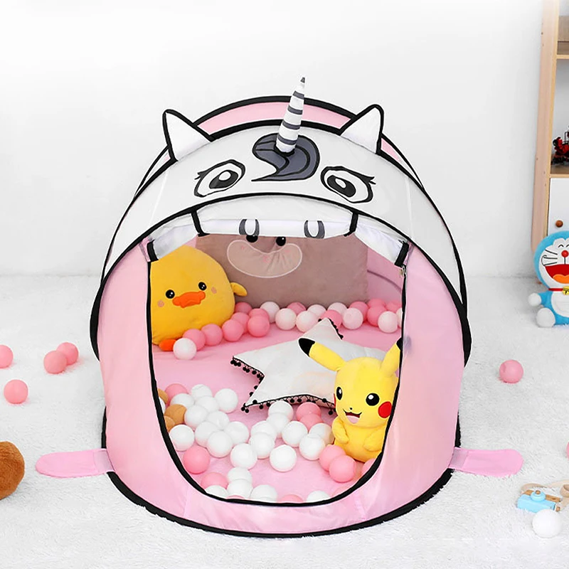 Nueva tienda portátil de tigre para niños, casa de juegos de animales de dibujos animados para niños, tienda de juguete emergente para exteriores, red interior, piscina de bolas para bebés, envío directo