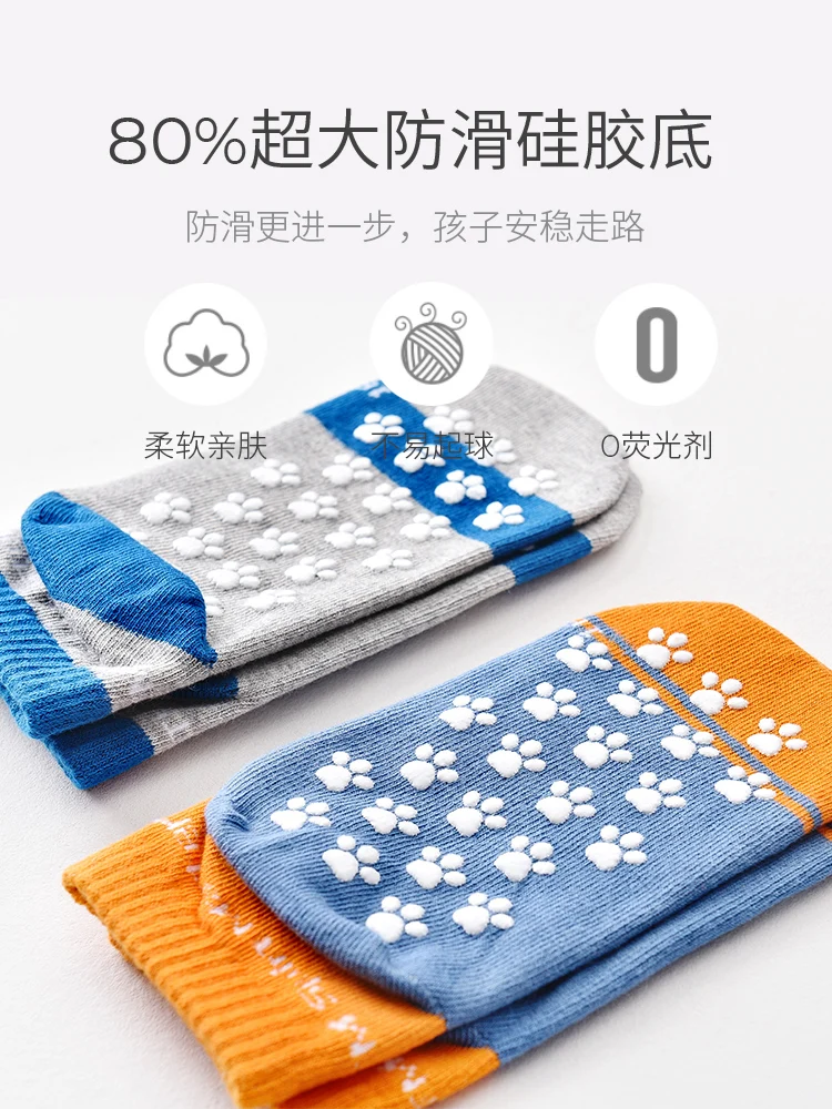 4PCS/SET Original Paw Patrol Children's Spring Autumn socks boys girls Cotton Shorts Short Tube Non Slip Floor Socks Age 2-6T image 4