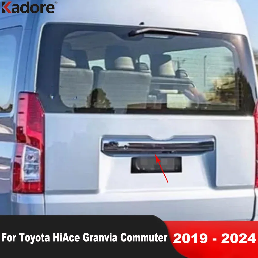 

Накладка на крышку багажника для Toyota HiAce Granvia Commuter 2019-2024, карбоновая, для задней двери, аксессуары
