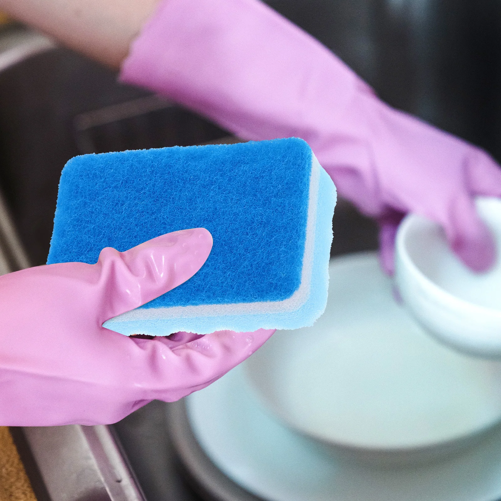 

20pcs Cleaning Sponges Kitchen Scrubbing Sponge For Dishes Pots Bowls Cups Home Use Lightweight Compact Durability