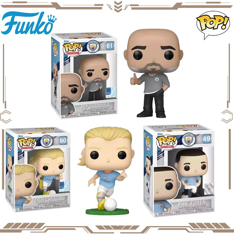 

Funko POP Original Football Pep Guardiola Erung Haaland Phil Foden Action Figure Toys for Boys Girls Gift Collectible Ornaments