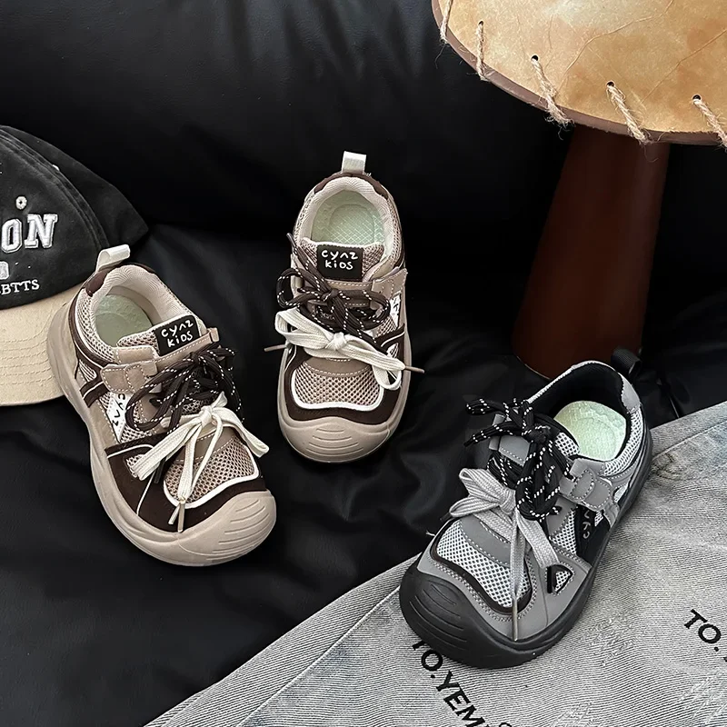 

Kids Tennis Shoes Mesh Breathable Children Casual Shoes Soft Bottom 2025 Autumn New Boys Girls Sports Shoes Toes Capped Handsome
