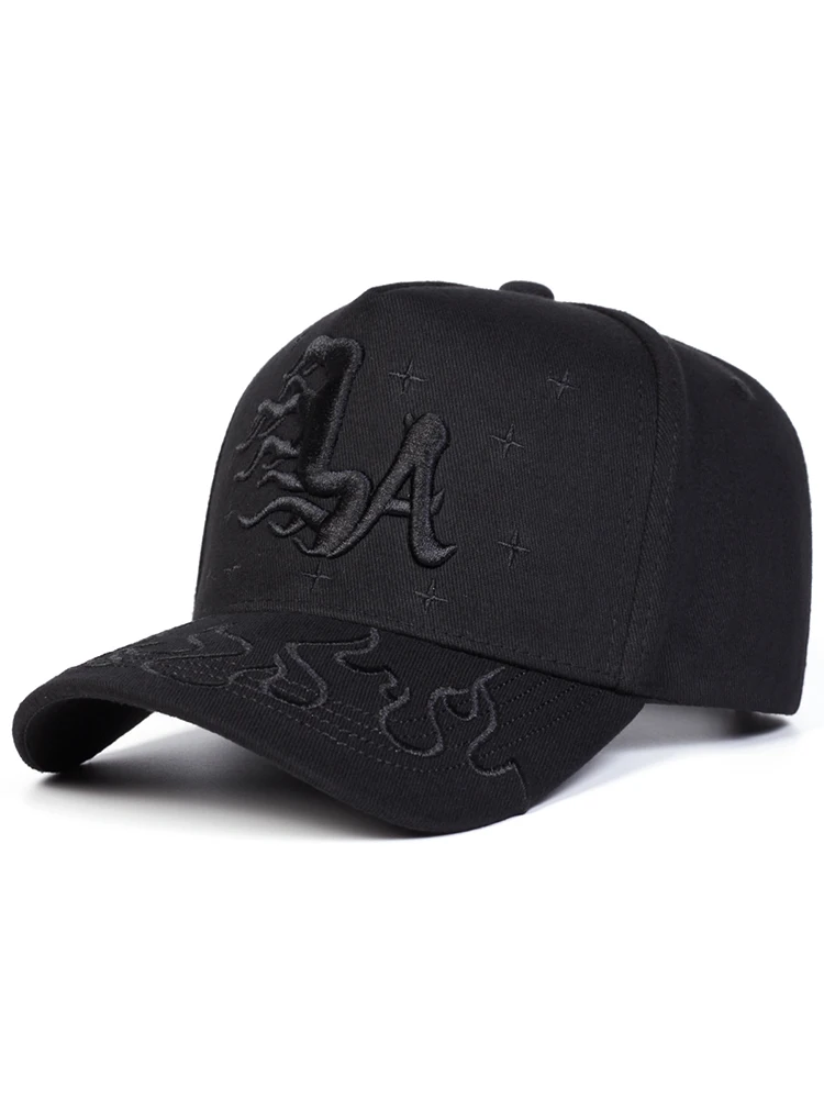 Unisex LA Flame Star Stickerei-Baseballkappen für Frühling und Herbst, verstellbare Freizeithüte für den Außenbereich, Sonnenschutzhut, Sportkappe