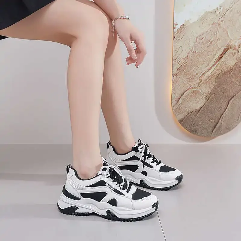 

Thick Bottom Parkside Womens Ladies Sneakers Black Casual Luxury Flat Shoes Tenis Skateboarding Sports Botasky Best Beskete