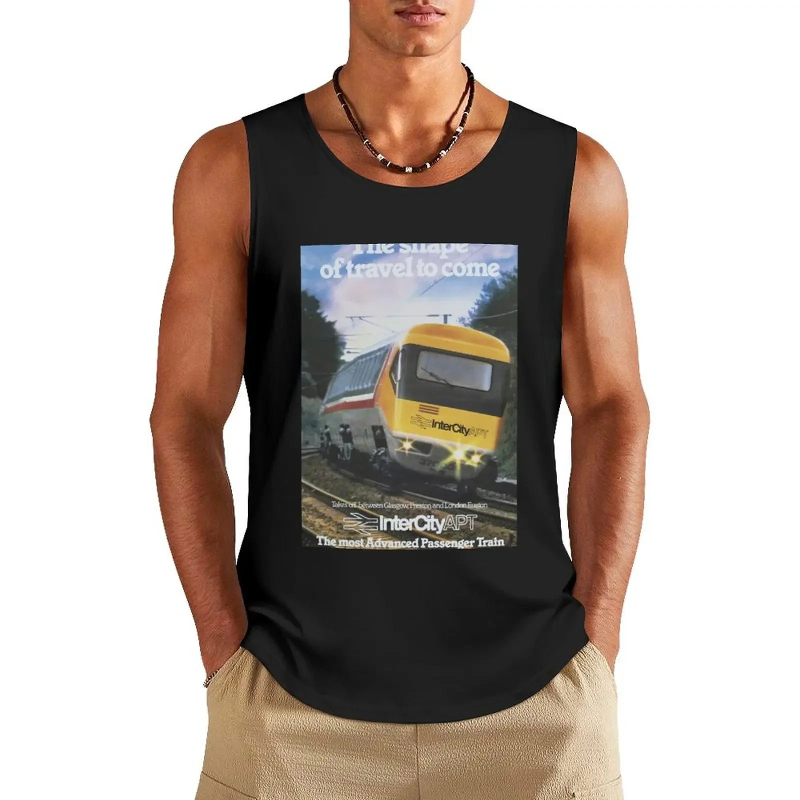

British Rail Poster - InterCity APT Tank Top summer clothes for men Male clothes Man sleeveless shirt gym accessories man