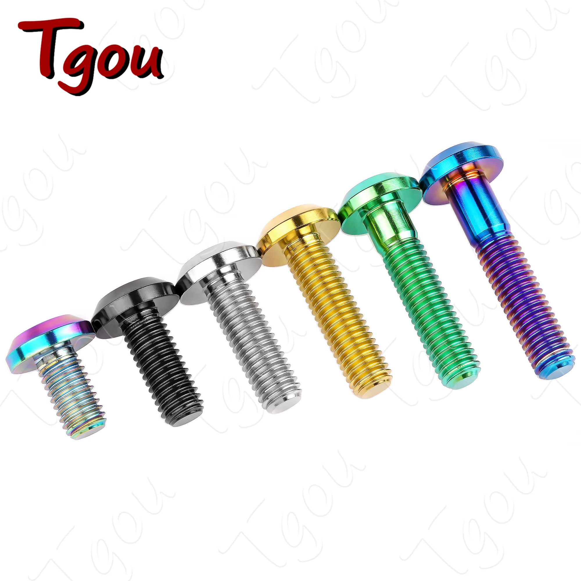 Tgou Titanium Screws M8x15/ 20/25/30/35/40mm for Motorcycle Brake Parts  Hexagonal Head Bolts 6pcs