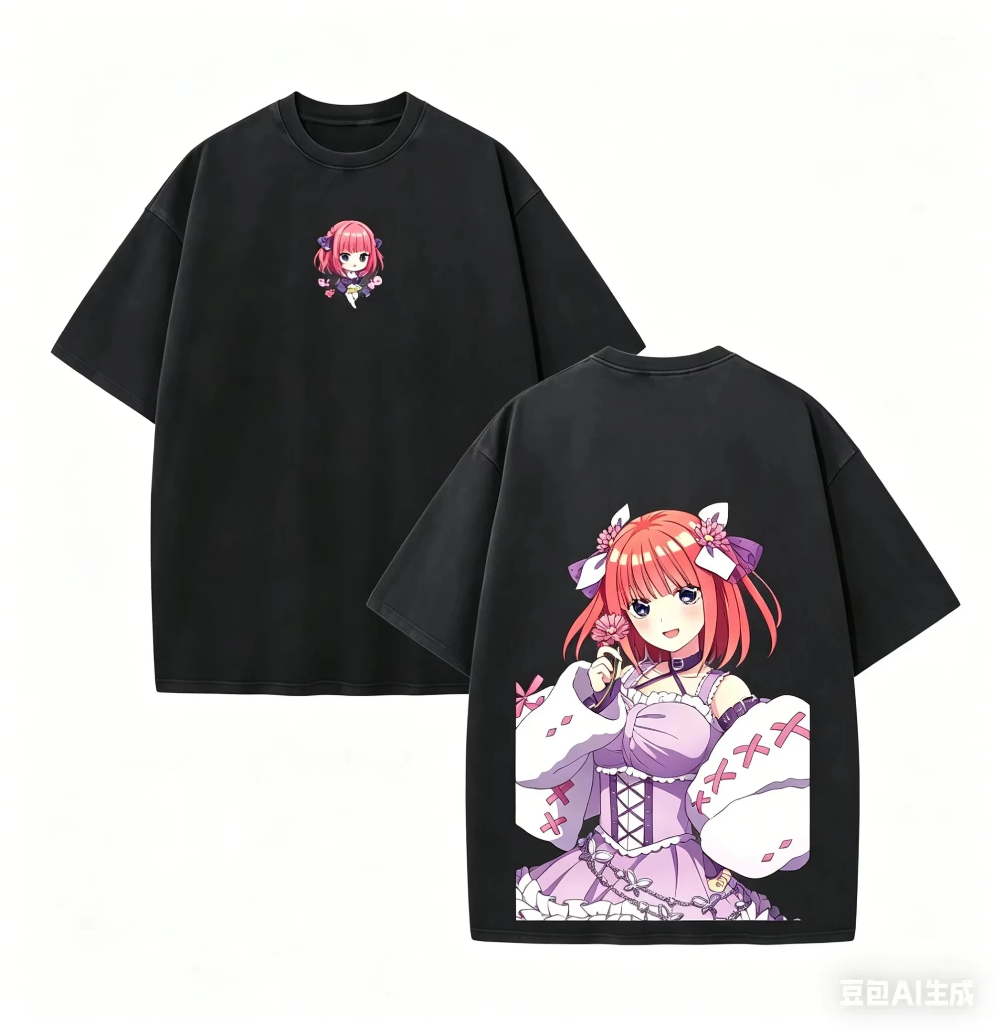 Vintage Fashion Personalized Short Sleeve T-Shirt, Nino Nakano Date A Live Washed Anime Tee, Exclusive For Fans T-shirt