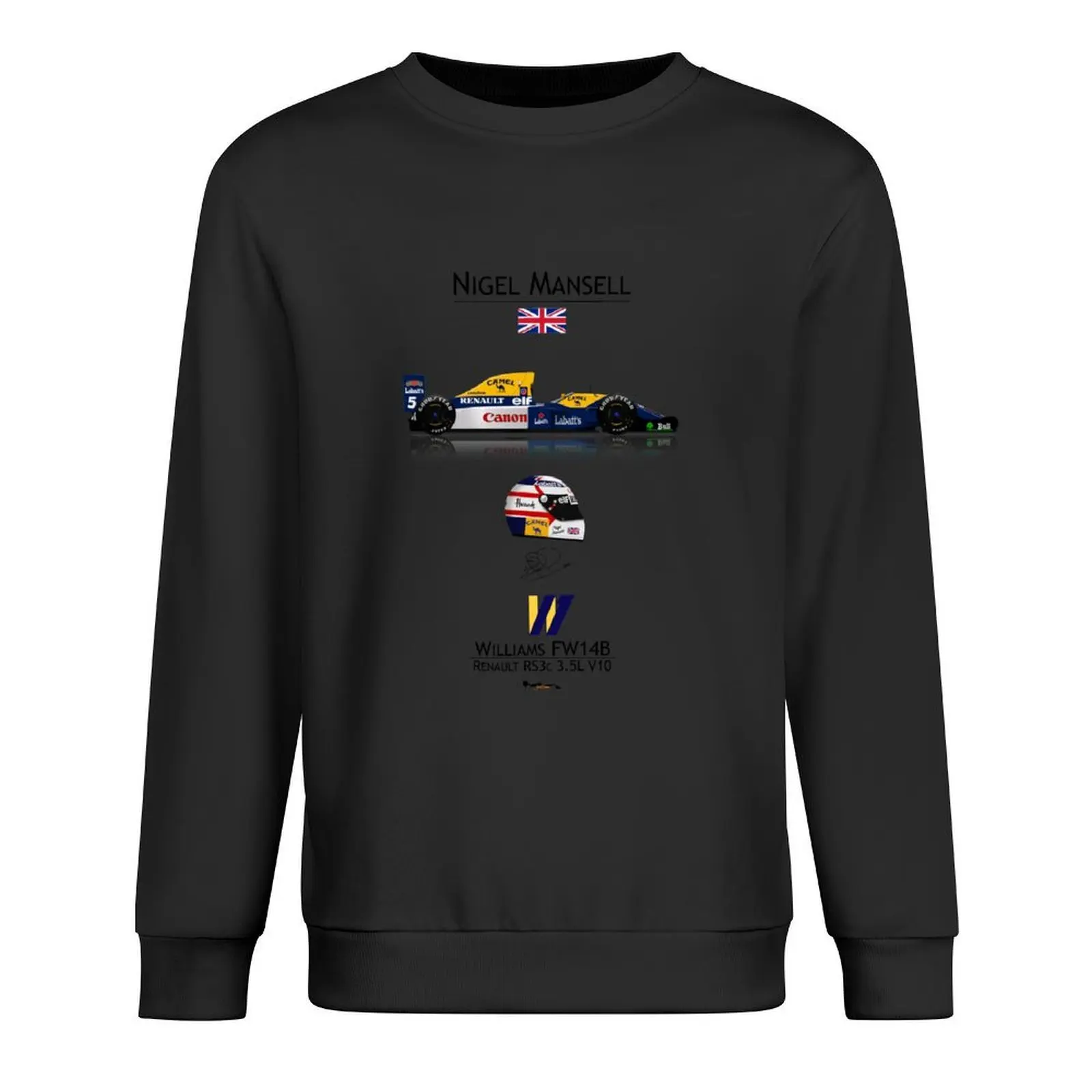 

Nigel Mansell - Williams FW14B Driver & Helmet Pullover men's autumn clothes men's coat sweatshirt men