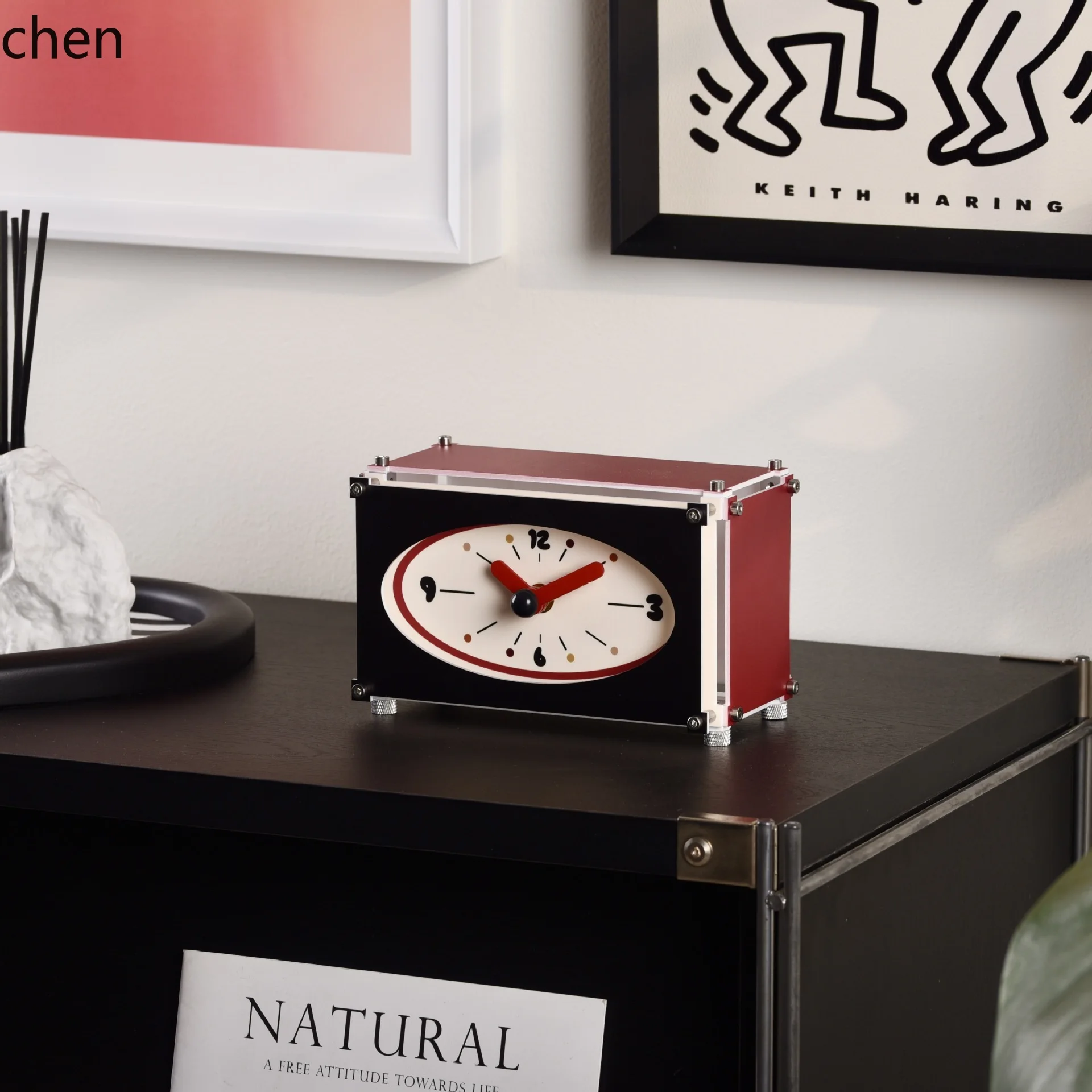 ZML artistic ornament, high aesthetic value, silent bedside clock, table clock for living room, small tabletop clock