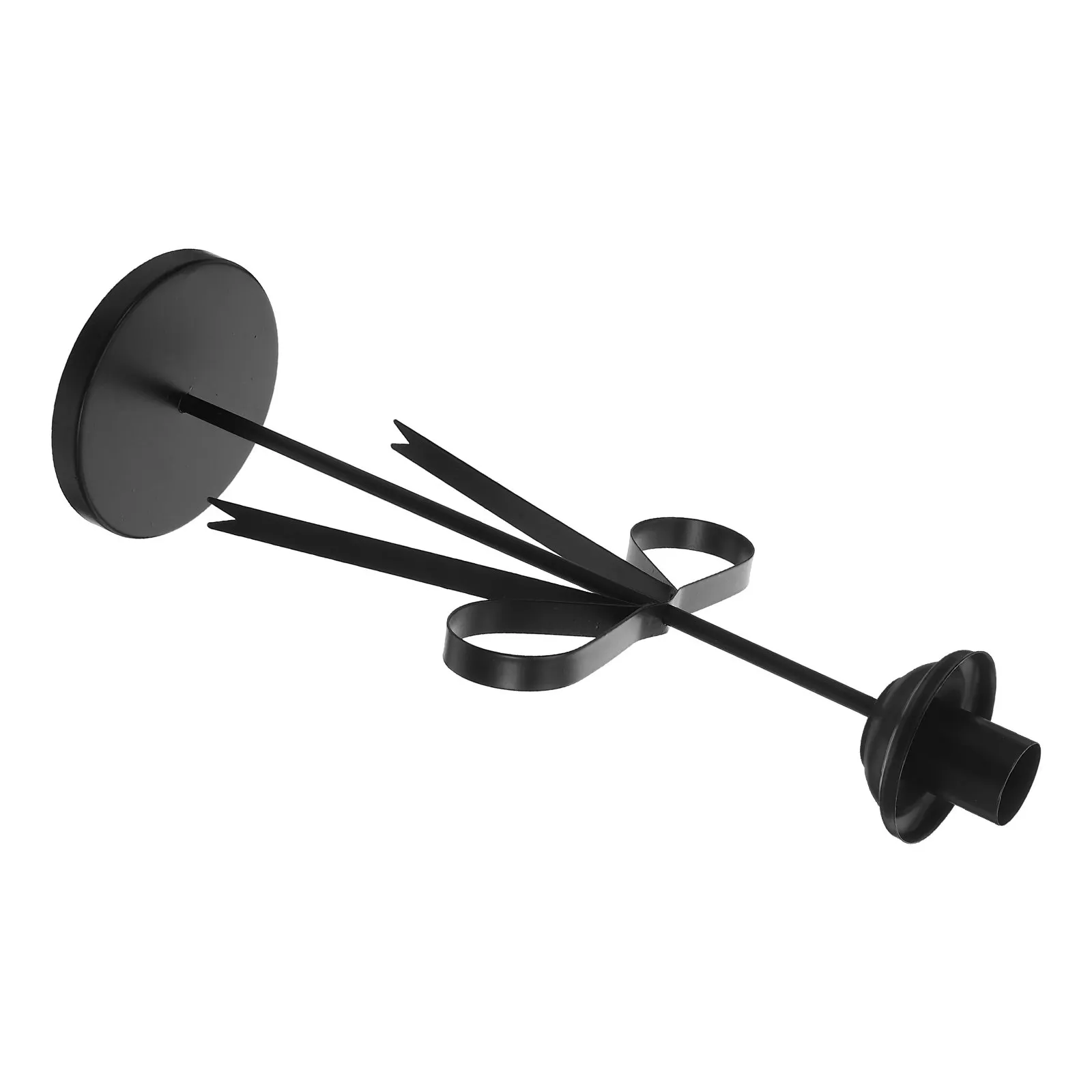 Iron Bow Shaped Stand for Taper Candles Dining Table Centerpiece Wedding Decor Rustic Metal Holder Festive Use