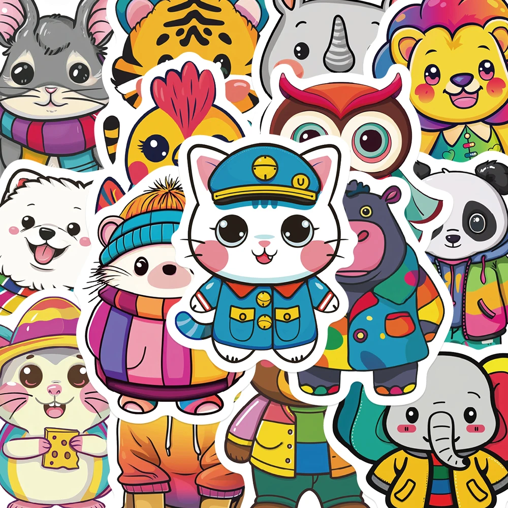 50 Uds. De pegatinas de animales pequeños bonitos, calcomanía de Panda Koala de dibujos animados, cuaderno DIY, diario, maleta, botella, pegatinas de papelería para adolescentes