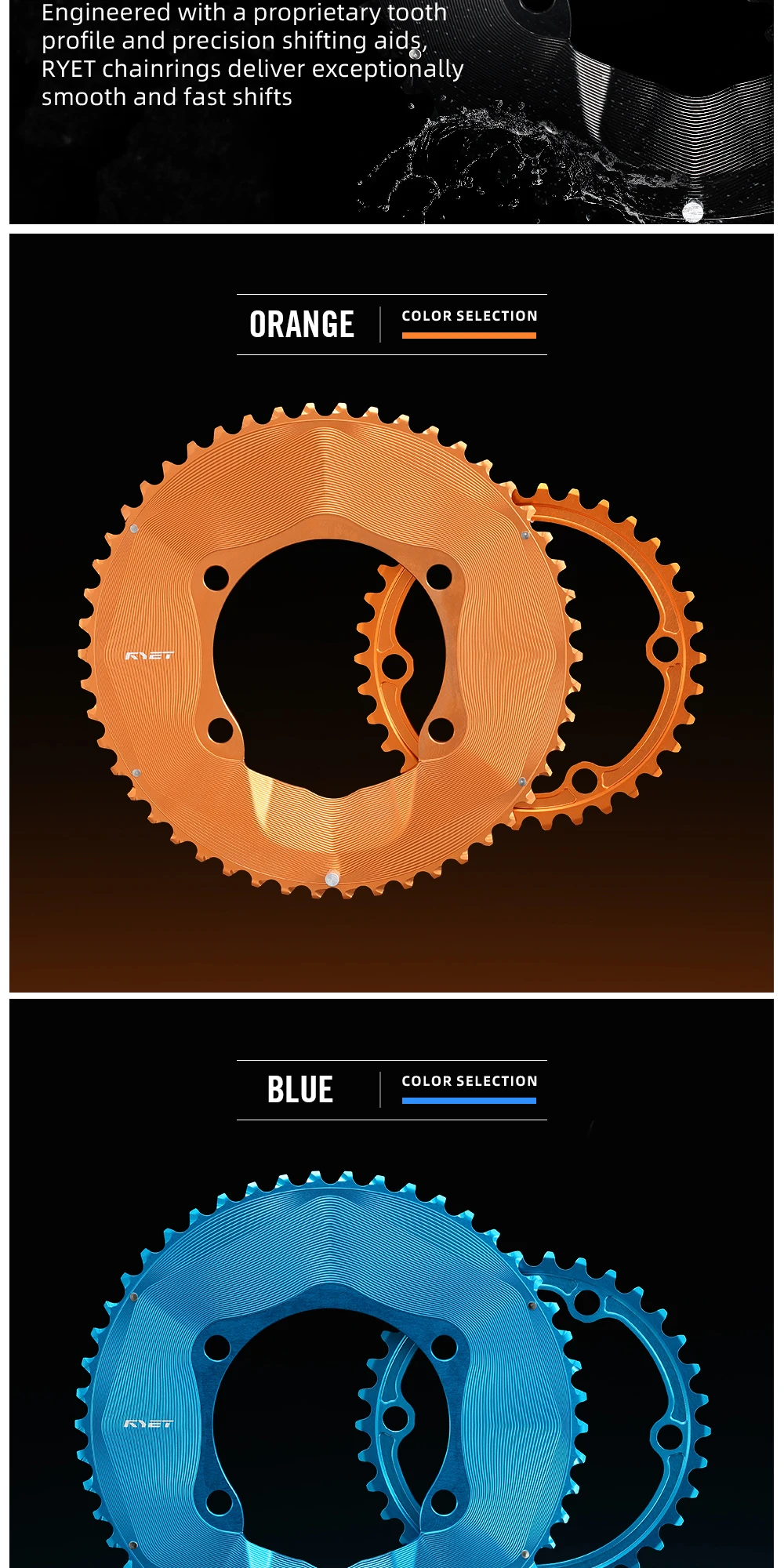 RYET Rennrad-Kettenblatt 50-34T 52-36T 54-40T Aero für Shimano Dura-Ace R9200 Ultegra R8100 105 R7100 12-fach Fahrrad-Gruppensätze – Detail 13