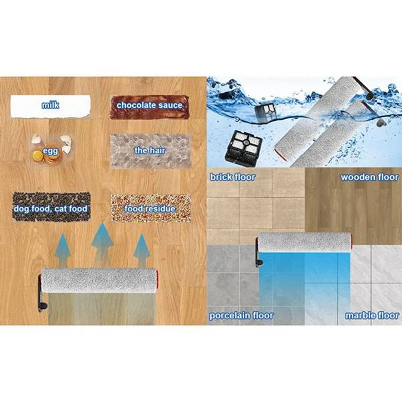 Piezas de aspiradora inalámbrica en seco y húmedo, accesorios para Dreame M13 Beta/H12PRO/ H12proplus, cepillo de rodillo, filtro Hepa