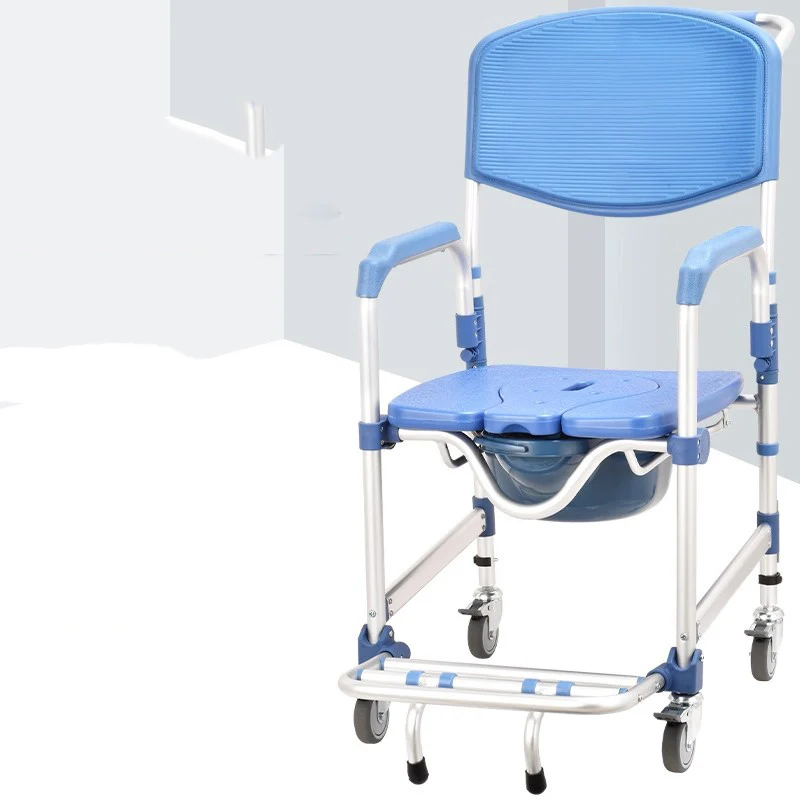 

Nordic Disabled Bathroom Chair Toilet Shower Folding Vanity Metal Stool Foldable Wheels Medical Tabouret Postmodern Furniture