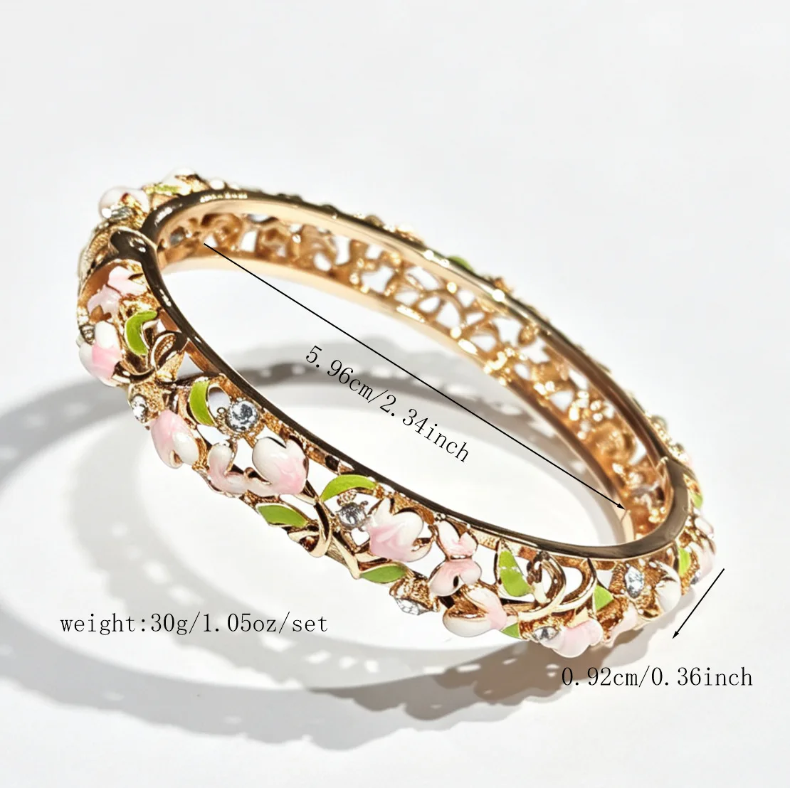 Source Factory Spot Hollow Tulip Bud Enamel Bracelet Colorful Drop Glaze Diamond Cloisonne Jewelry Wholesale