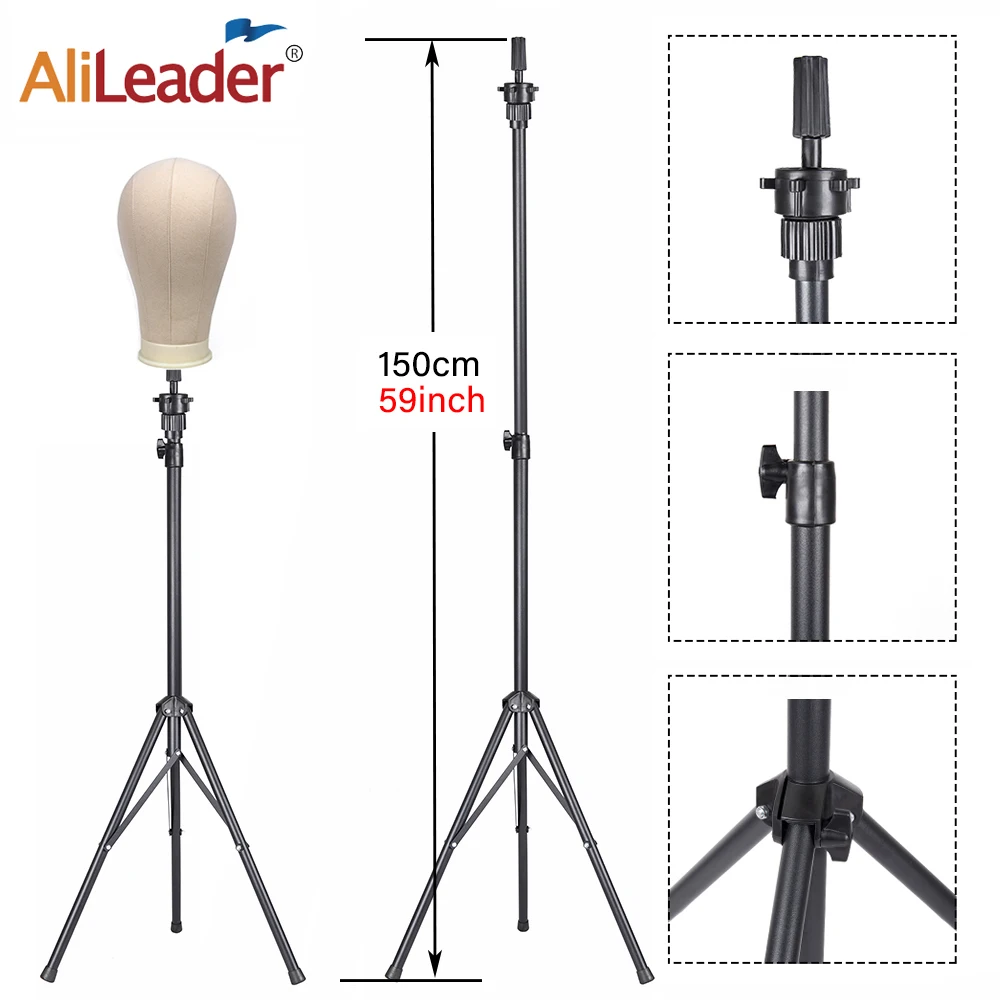 150Cm Adjustable Tripod Stand Holder Mannequin Head Tripod Hairdressing Training Head Holder Top Selling Hair Wig Stands Tool