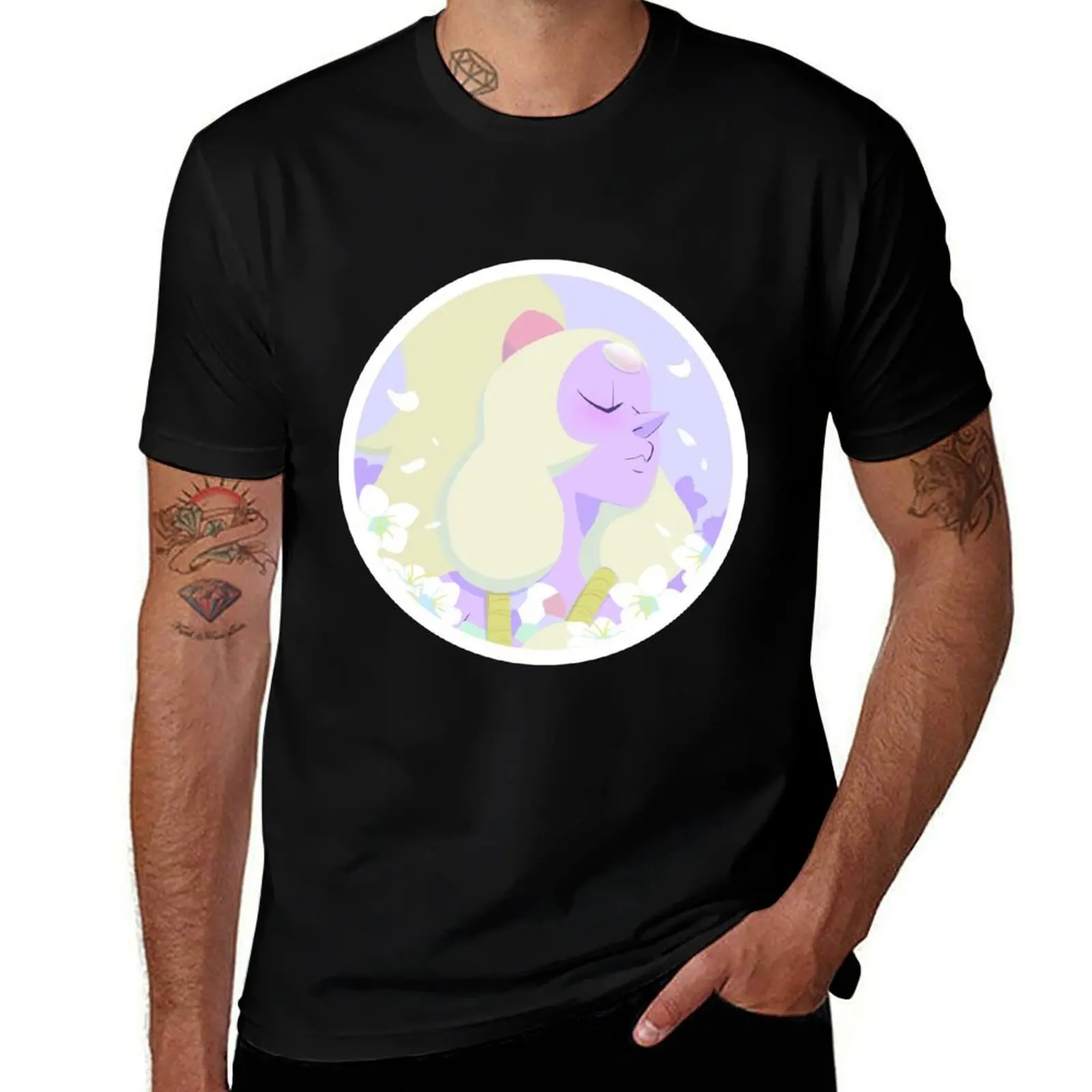 Pastel Opal portrait T-Shirt Plus Size Basic Cotton T-Shirt