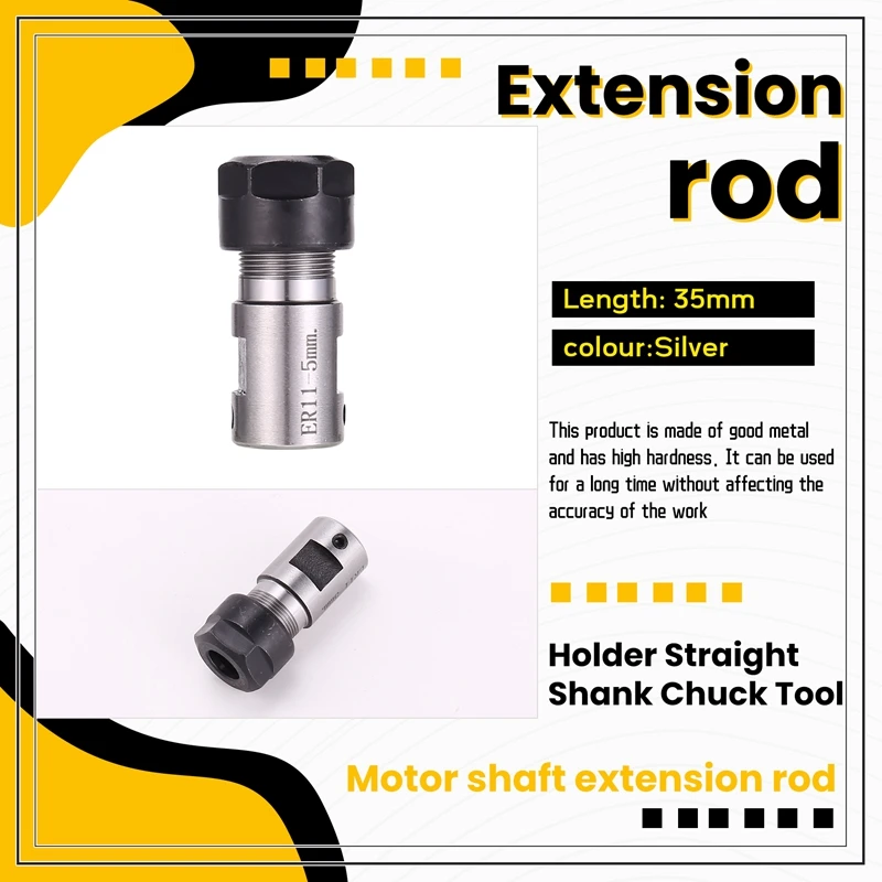 ผู้ถือตรง Shank Chuck เครื่องมือ 35Mm CNC โลหะ Extension มิลลิ่ง C16-ER11-35L Nut เปลี่ยน