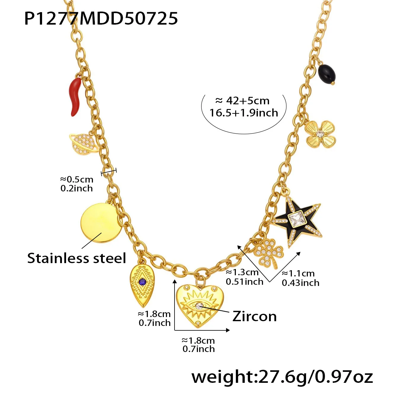 Stainless Steel Freshwater Pearl Natural Stone Cross Pendant Necklace Vintage Long Sweater Chain Layering Boho Women Jewelry