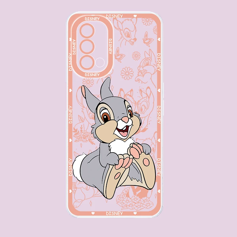 Thumper Disney Cute Bambi Angel Eyes For Oppo A98 A78 A94 A76 A74 A73 A54 A53 2020 Reno 8 7 6 5 5G Transparent Phone Case