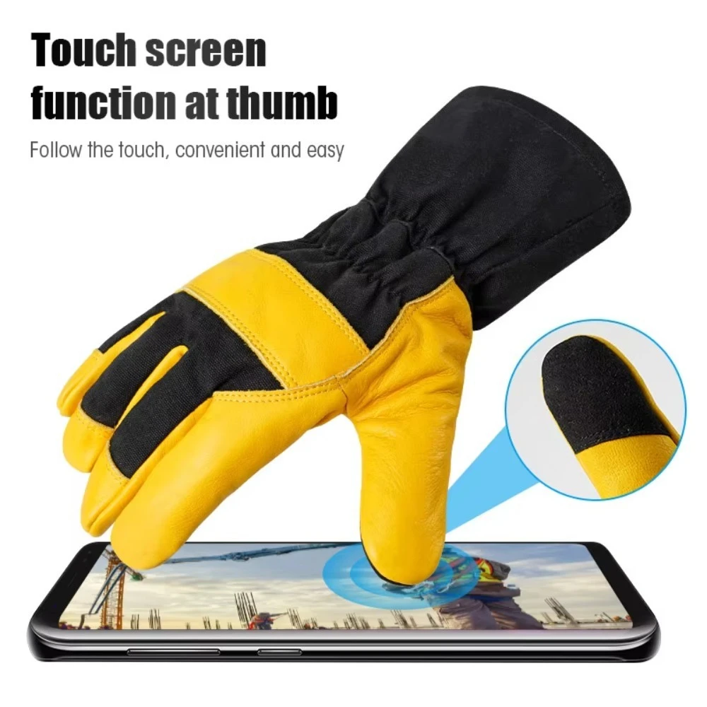 Neutral Winter Gloves Warm Cut Windproof Waterproof Leather 7.4 Volt Battery Self-Heating Products Touch Gardening Work