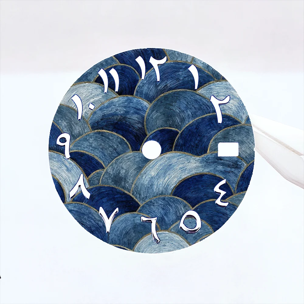 NH35 Dial 28.5mm Arabic Metal Scale Silk Screen Dial Watch Parts Replacement Accessories NH35 Watch Dial Supports Custom