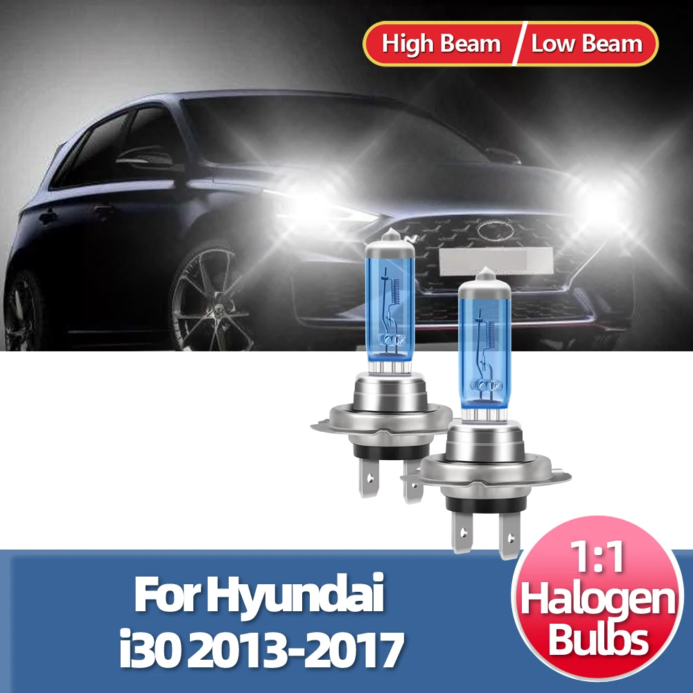 

LSlight For Hyundai i30 2013 2014 2015 2016 2017 Car Halogen Headlights 100W Auto Bulb 6000K Ultra Bright White Headlamps 12V